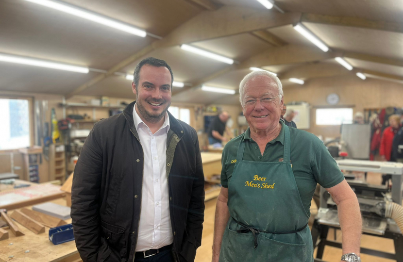 Simon Jupp MP at Beer Men's Shed